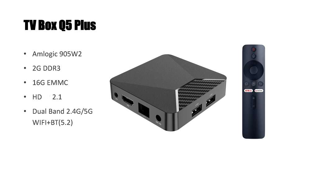 What are the advantages of customize Q5PLus Amlogic S905W2 ott tv box